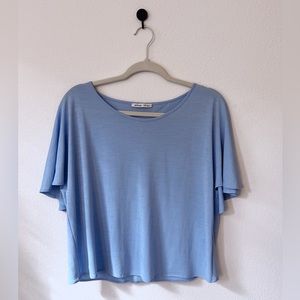 Blue Zara blouse.